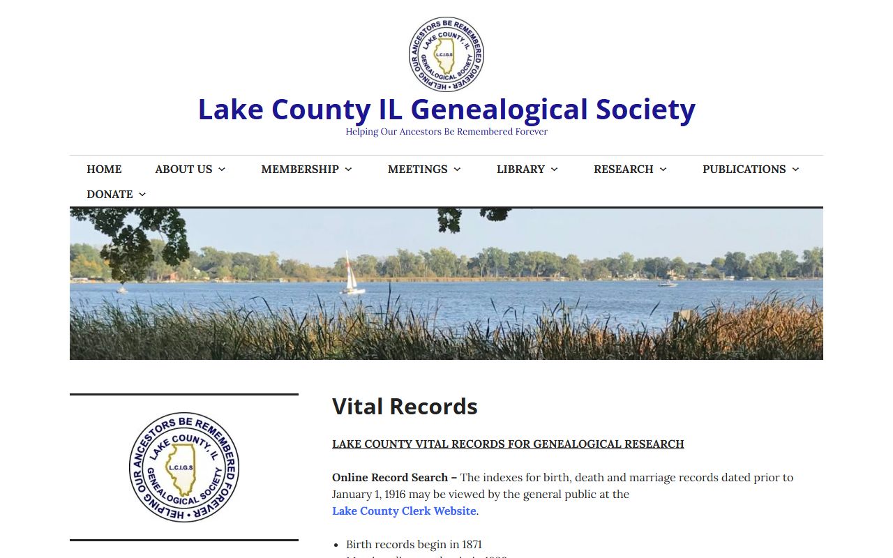 Lake County genealogy records for death index research
